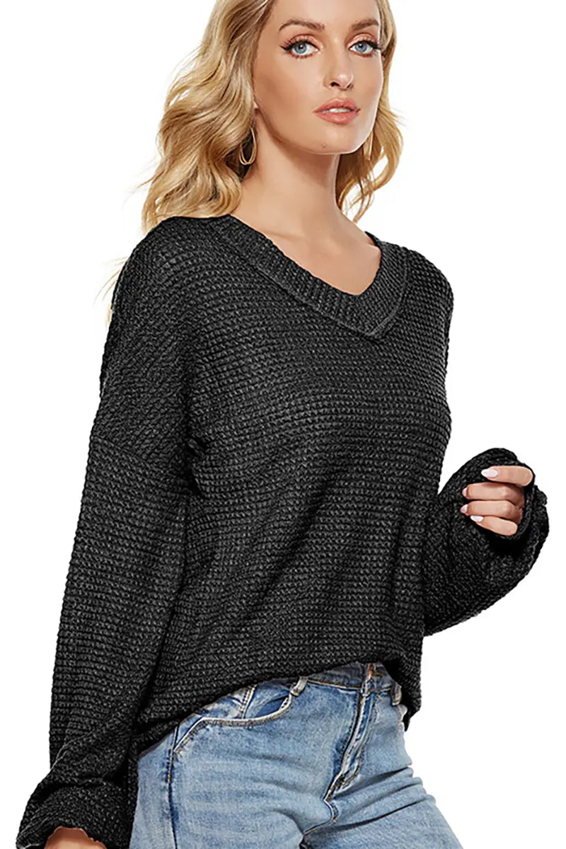 Trendy oversized V-hals trui