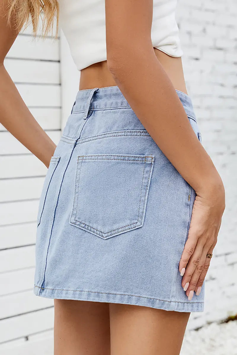 Trendy veelzijdige denim minirok