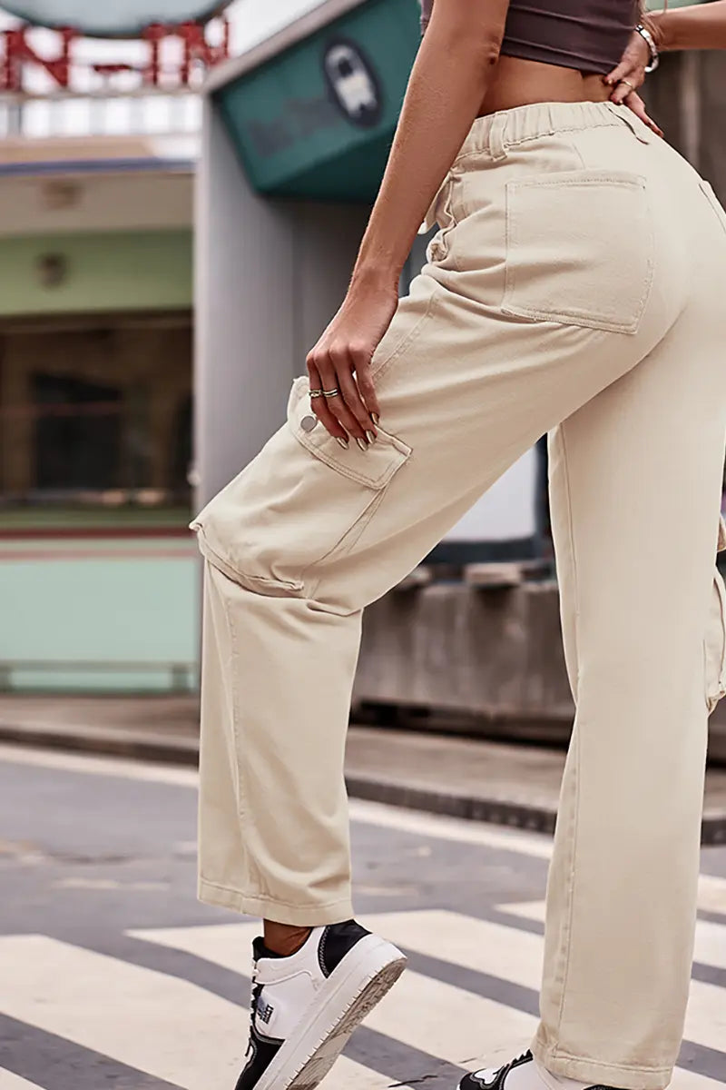 Multi-zak utility denim cargobroek
