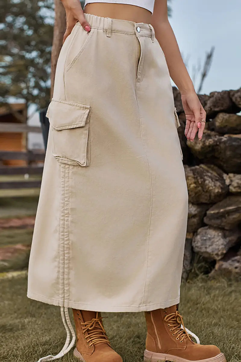 Trendy utility midi-rok