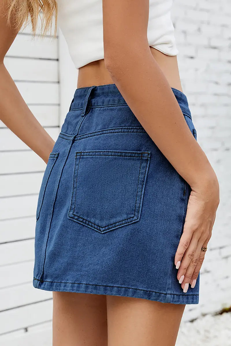 Trendy veelzijdige denim minirok