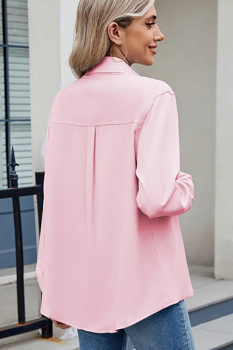Adjustable Sleeve Casual Long-Sleeve Shirt