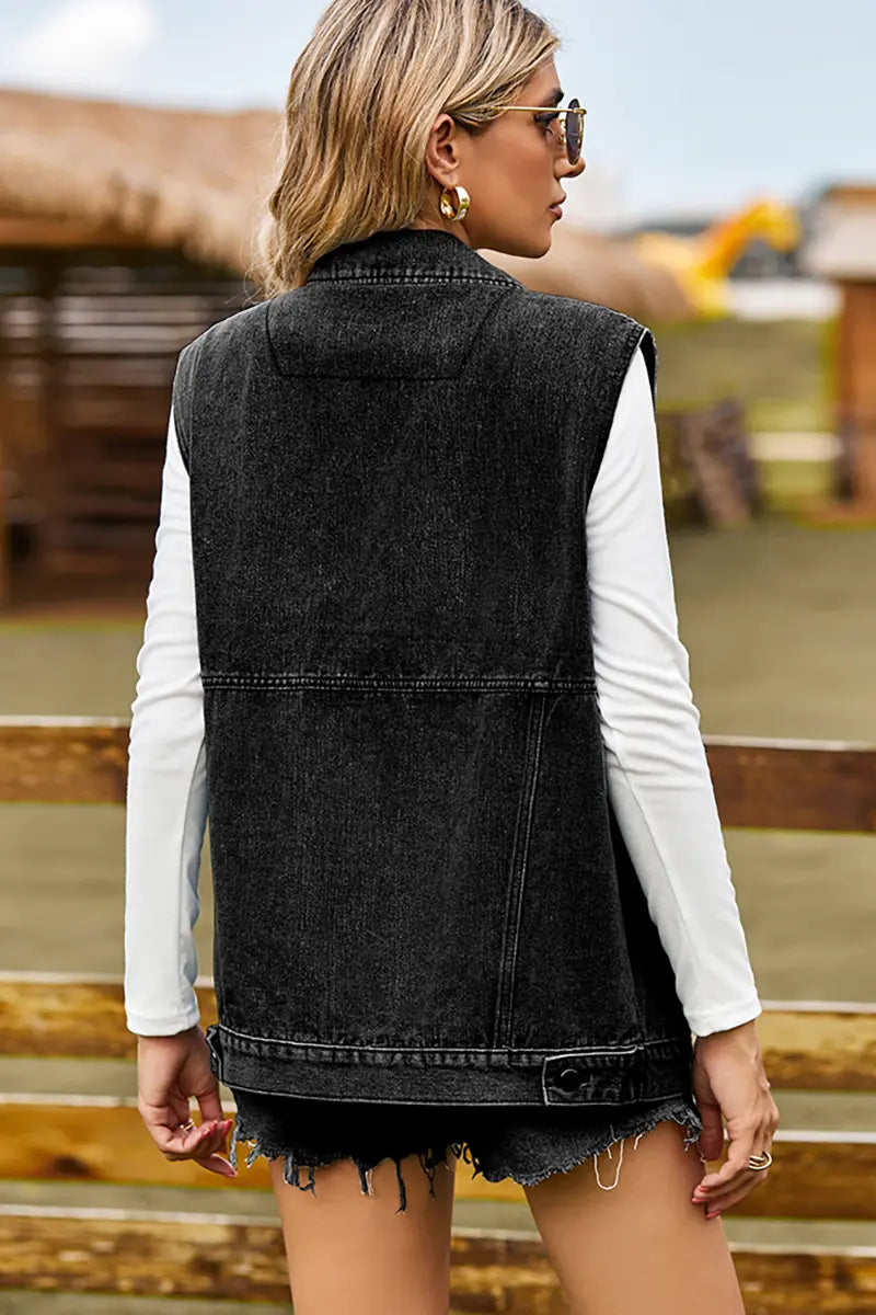 Fashionable Denim Sleeveless Vest