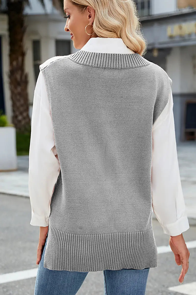V-hals Slim Fit Gebreid Vest