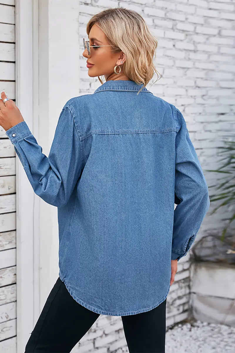 Lightweight Washed Denim Shirt