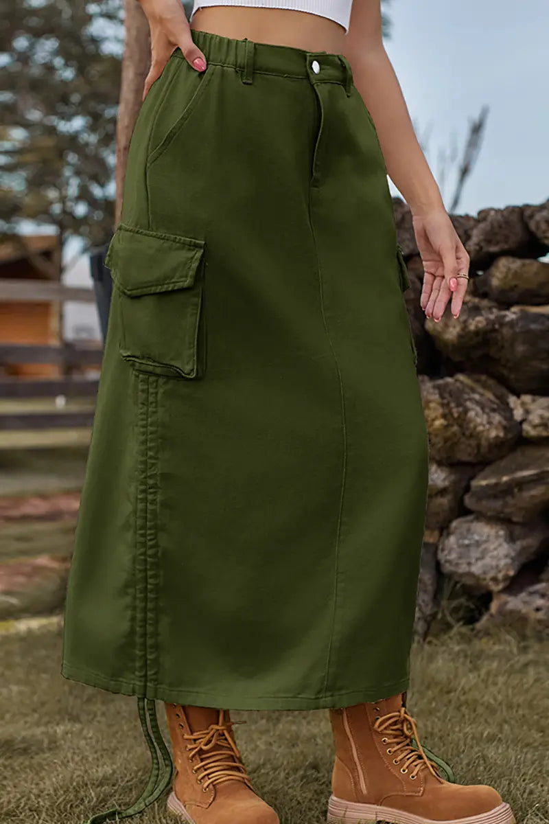 Trendy utility midi-rok