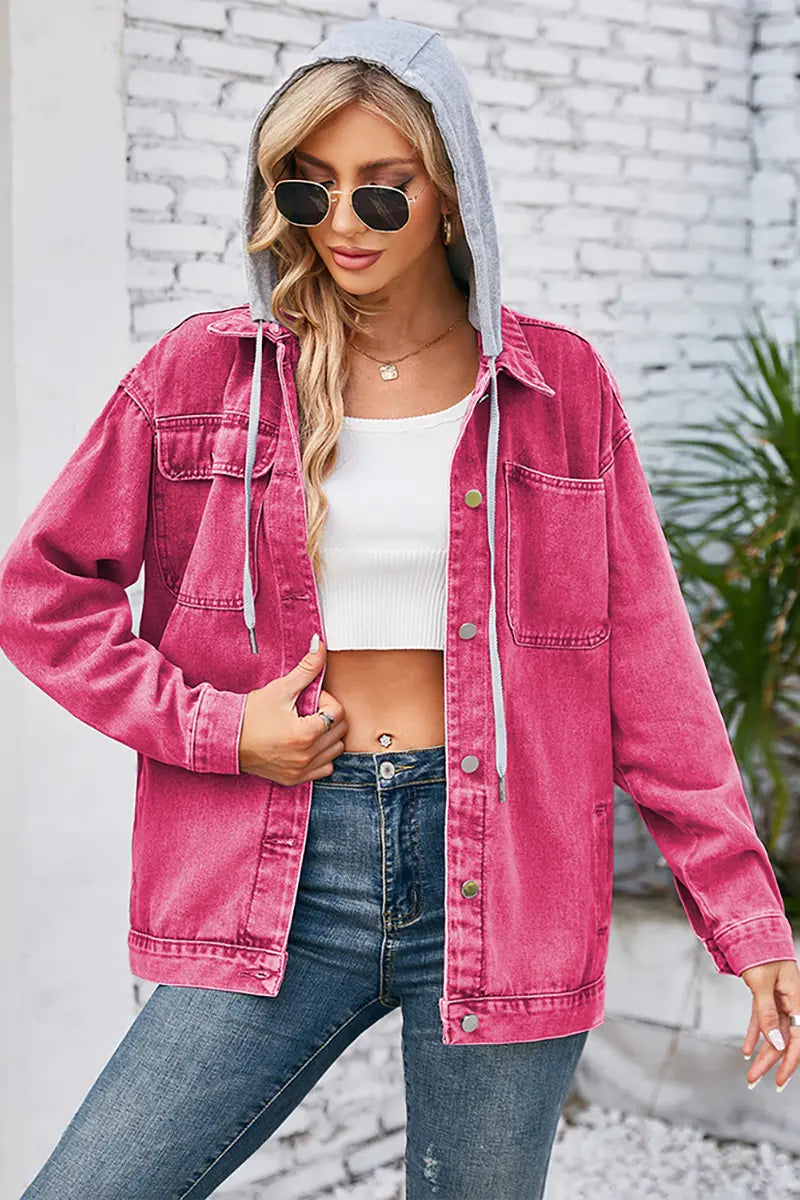 Hooded Convertible Vintage Denim Jacket