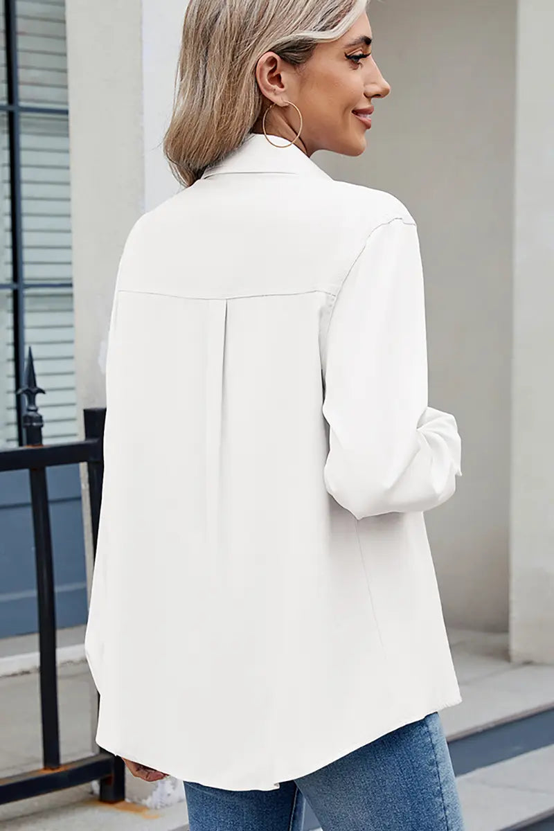 Adjustable Sleeve Casual Long-Sleeve Shirt