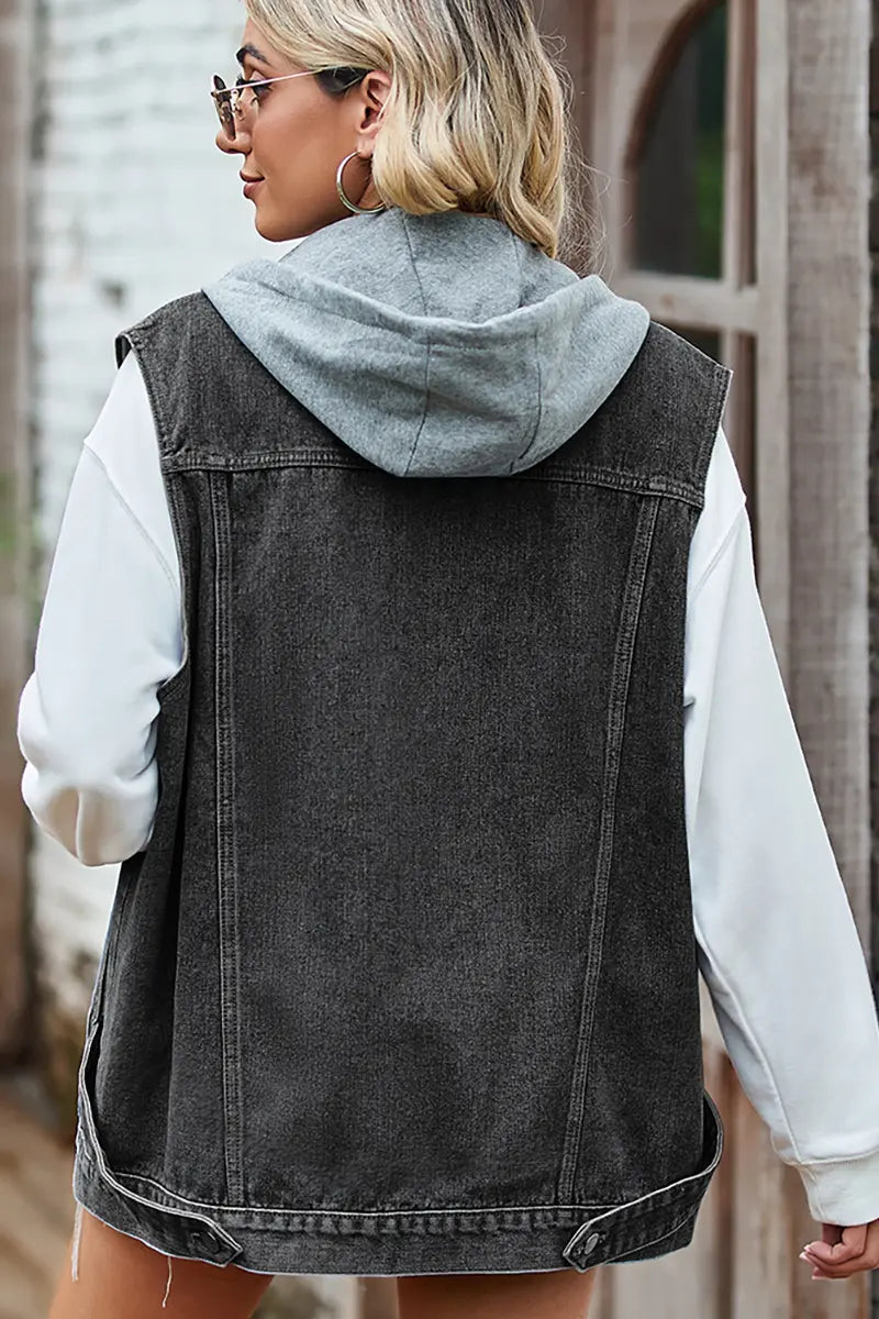 Trendy loszittend denim vest