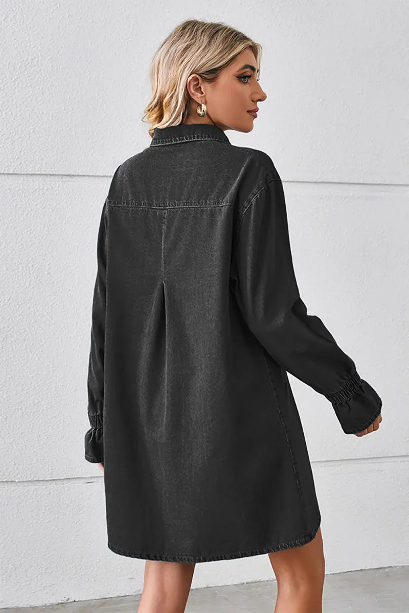 Loose-Fit Washed Denim Dress