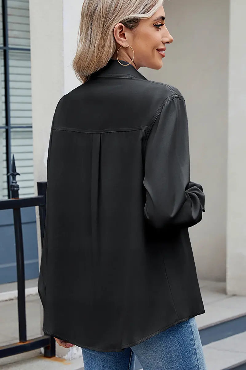 Adjustable Sleeve Casual Long-Sleeve Shirt