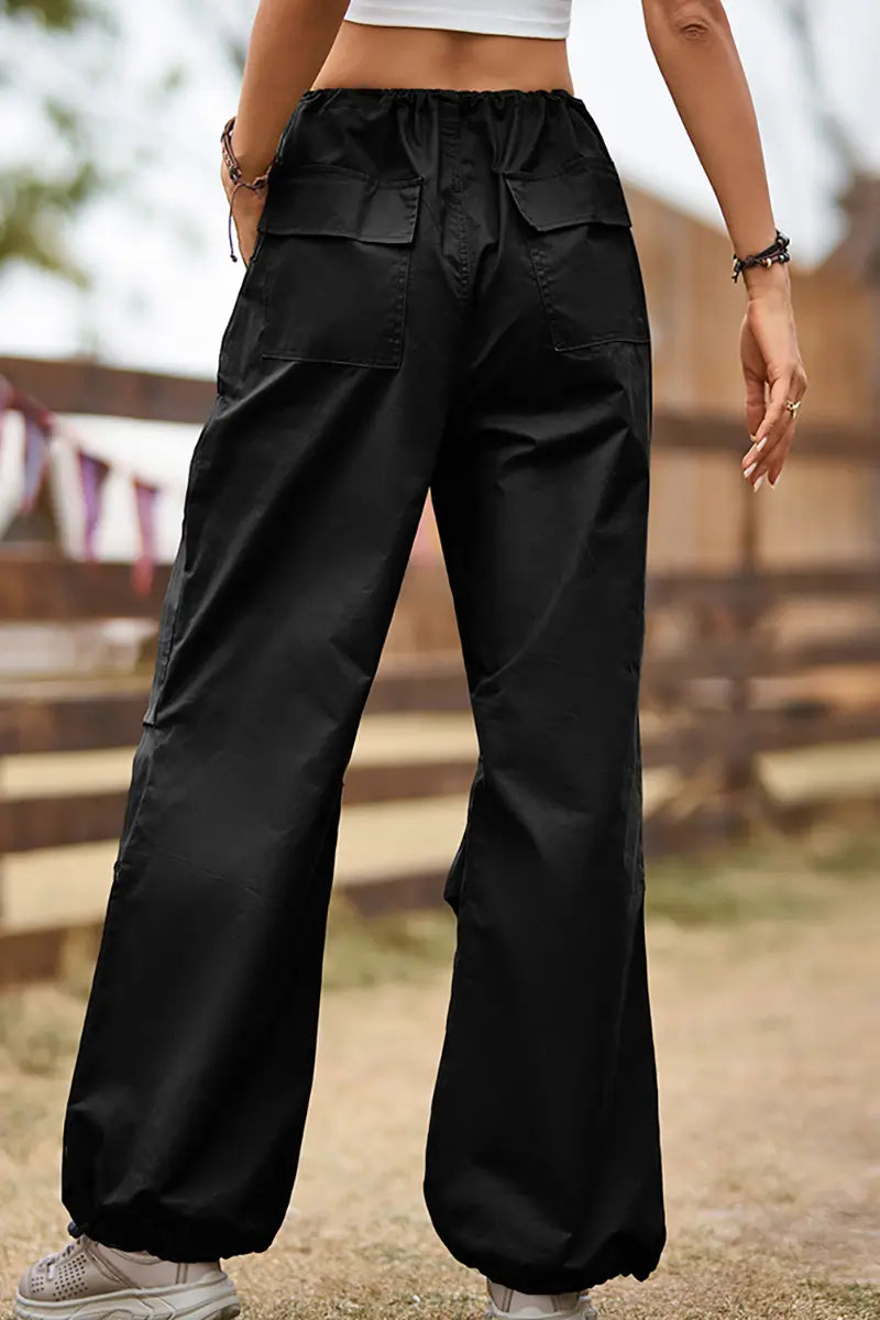Vintage streetstyle cargobroek met trekkoord