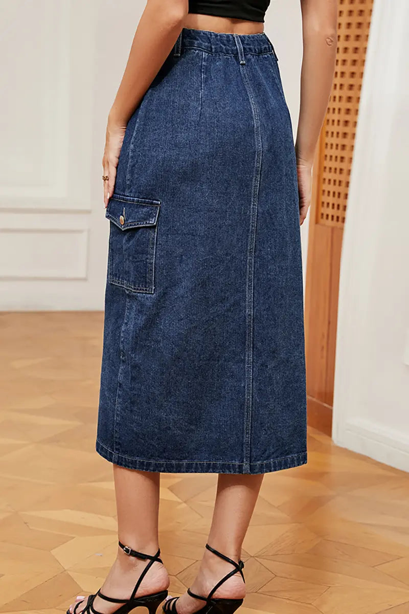 Rekbare Utility Denim Rok