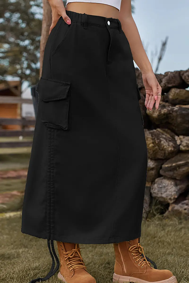 Trendy utility midi-rok