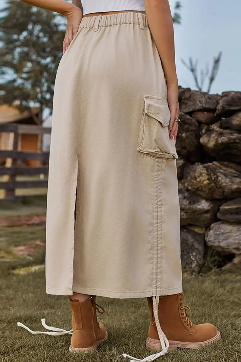Trendy utility midi-rok