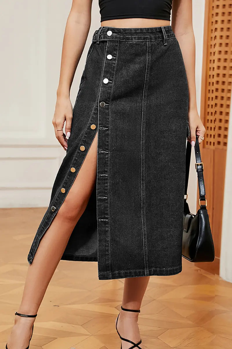 Rekbare Utility Denim Rok