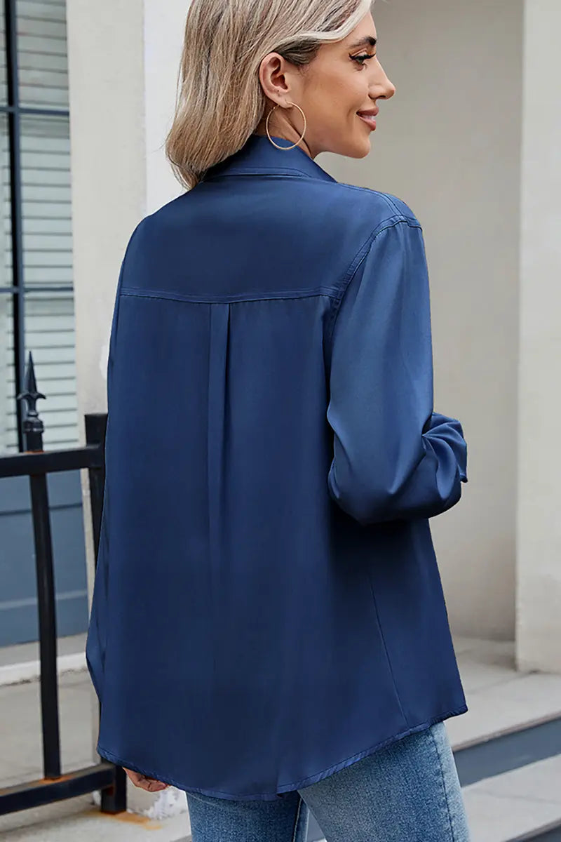 Adjustable Sleeve Casual Long-Sleeve Shirt