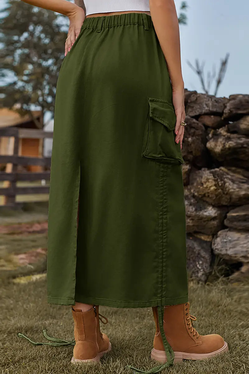 Trendy utility midi-rok