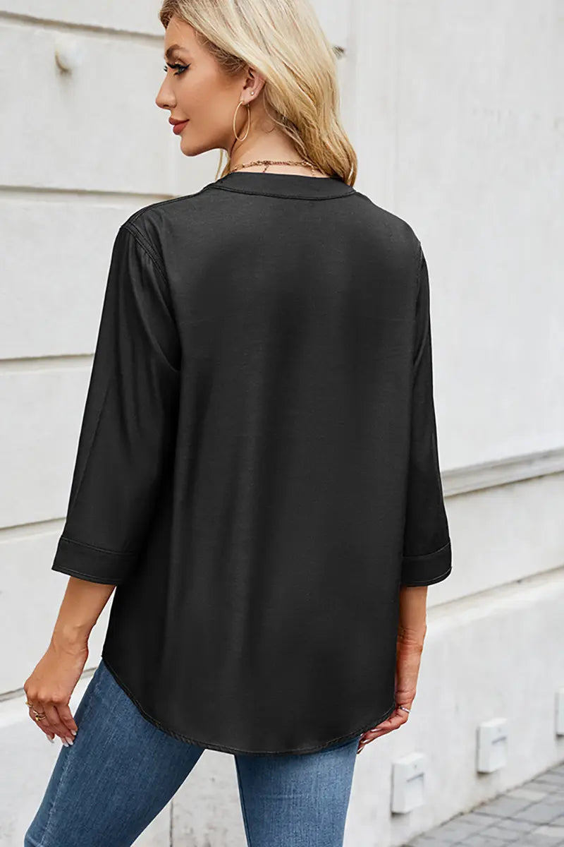 Casual Loose-Fit Lightweight Denim-Look Shirt