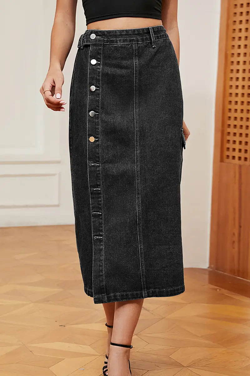 Rekbare Utility Denim Rok