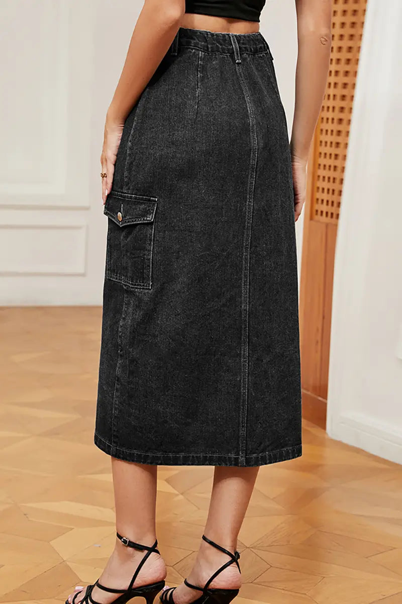 Rekbare Utility Denim Rok