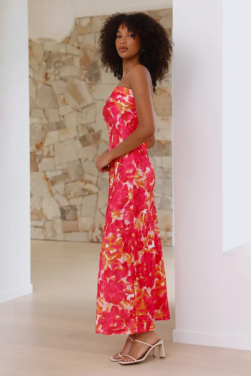 Miya Maxi-jurk - Roze/Rode Bloemen