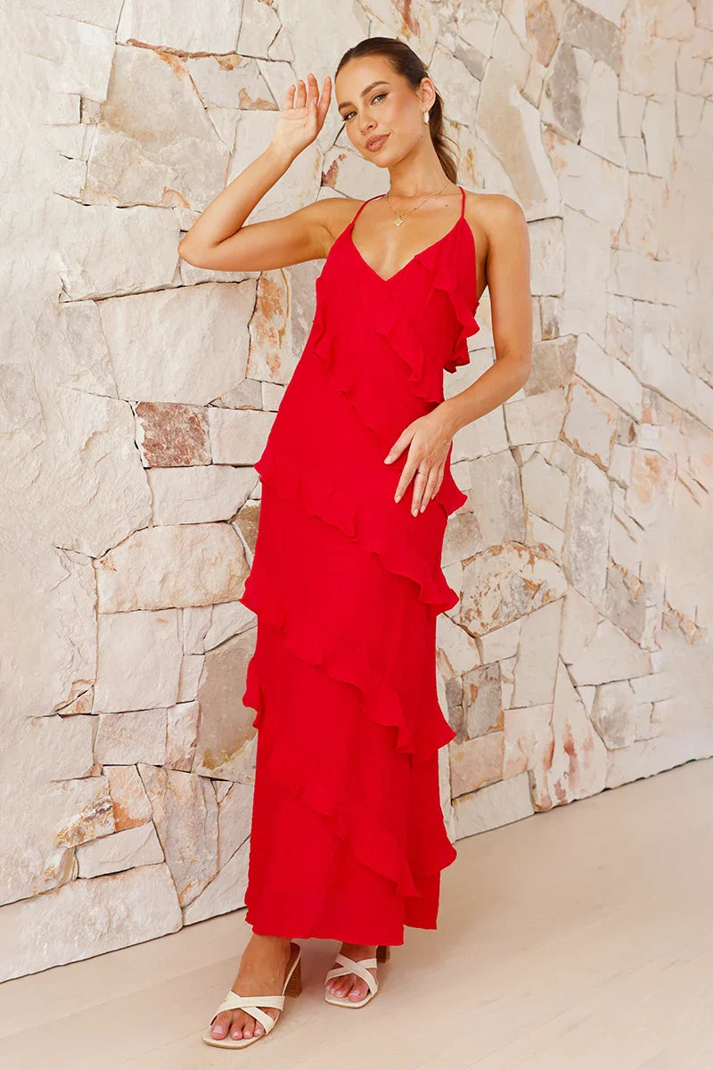 Sophia Maxi-jurk - Rood