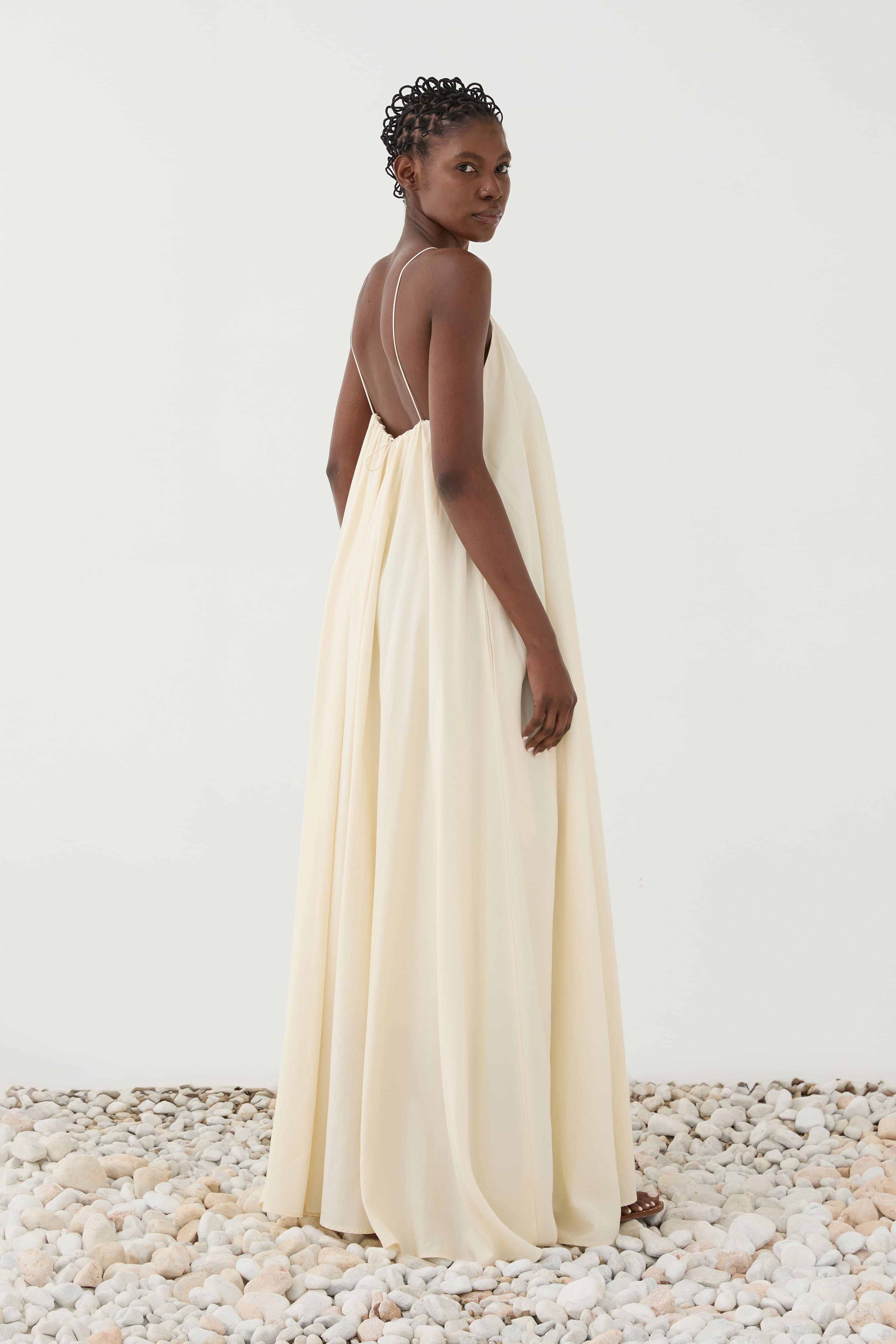 Maxi slip crema con tasche