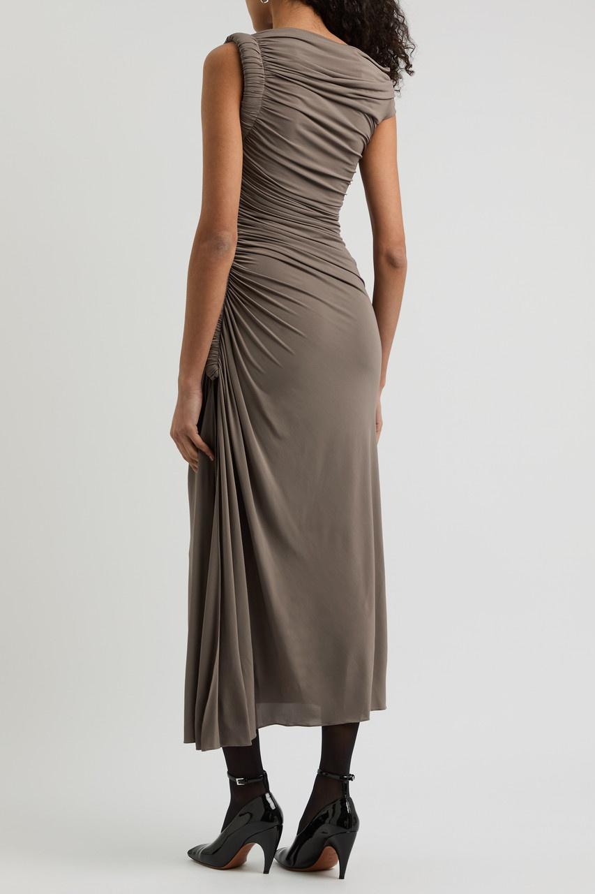 Ailal Draped Off-The-Shoulder Midi Dress