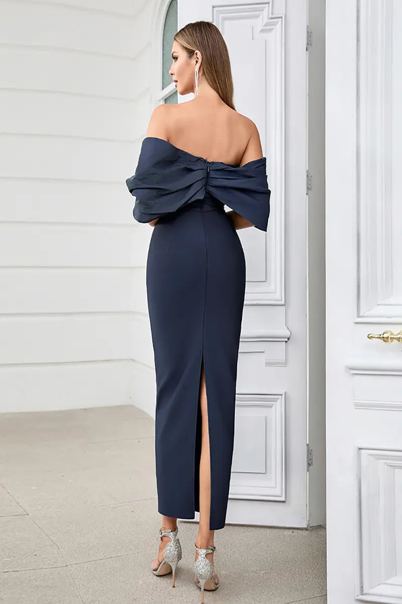 Sexy geplooide bodycon avondjurk
