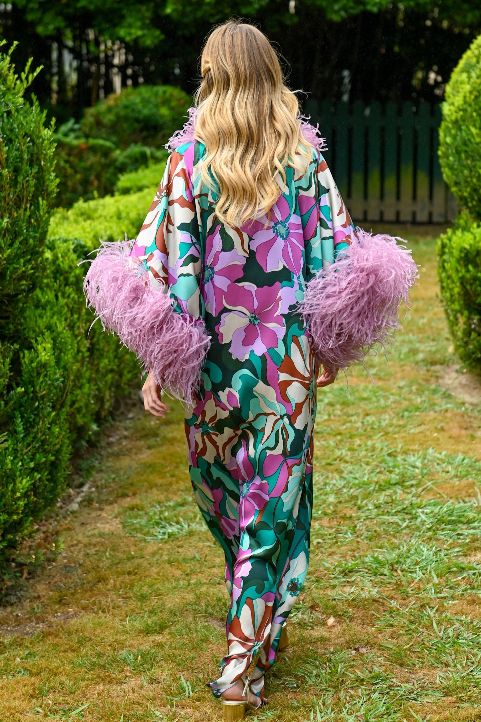 Kaftán con estampado floral Posidonia