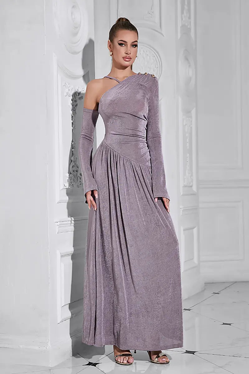 Asymmetric One-Shoulder A-Line Dress