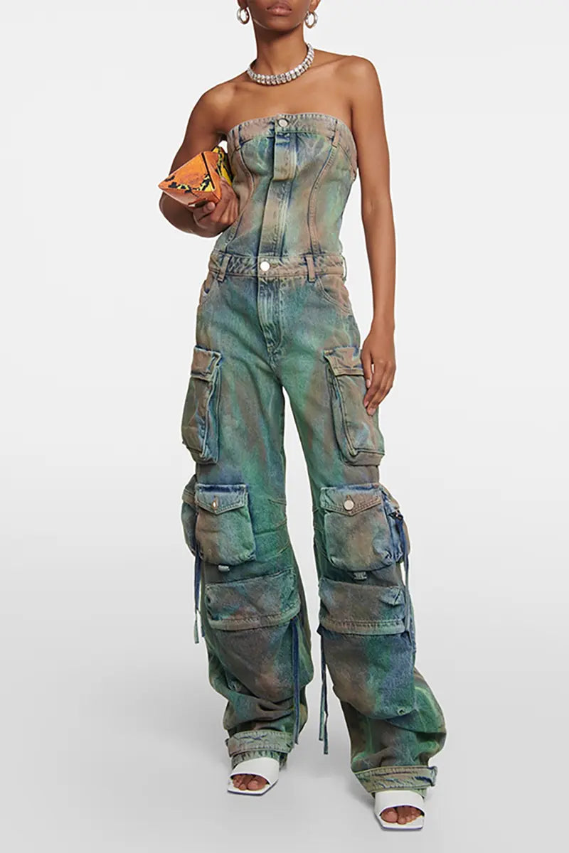 Spuitgeverfd camouflage-overall