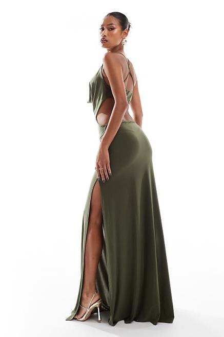 Drape Neck Bodycon Maxi Dress
