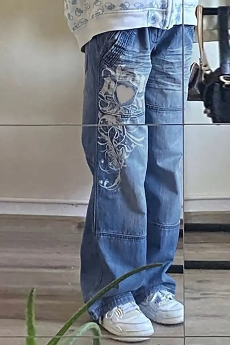 Straatstijl gewassen jeans