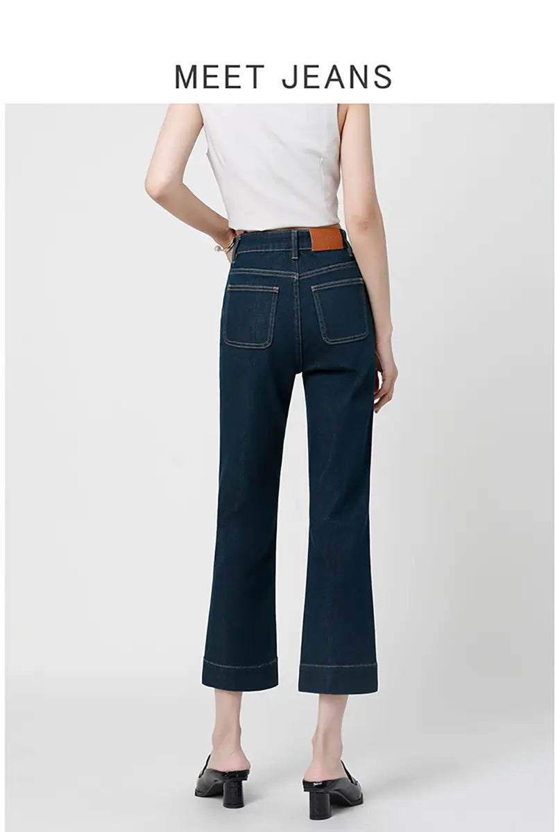 Petite Flare Jeans met Hoge Taille