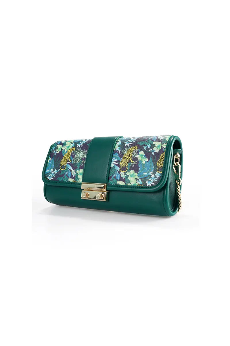 Urban Fashion Emerald Garden Print Barrel Bag