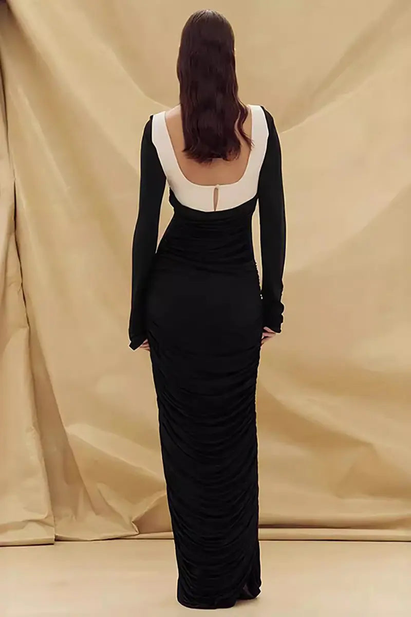 Fashion Strapless Long Sleeve Dress