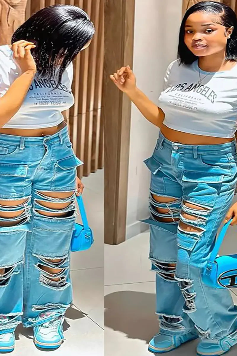 Edgy High-Waist Denim