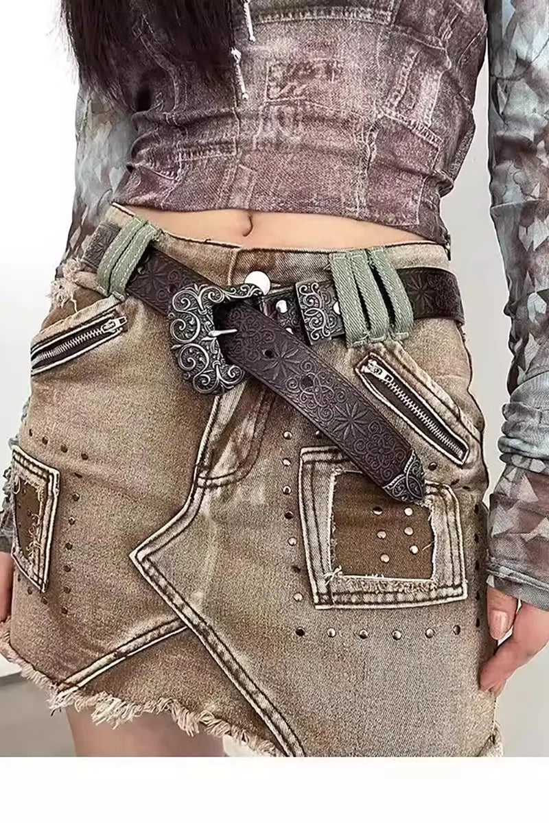 Trendy spijkerrok met studs