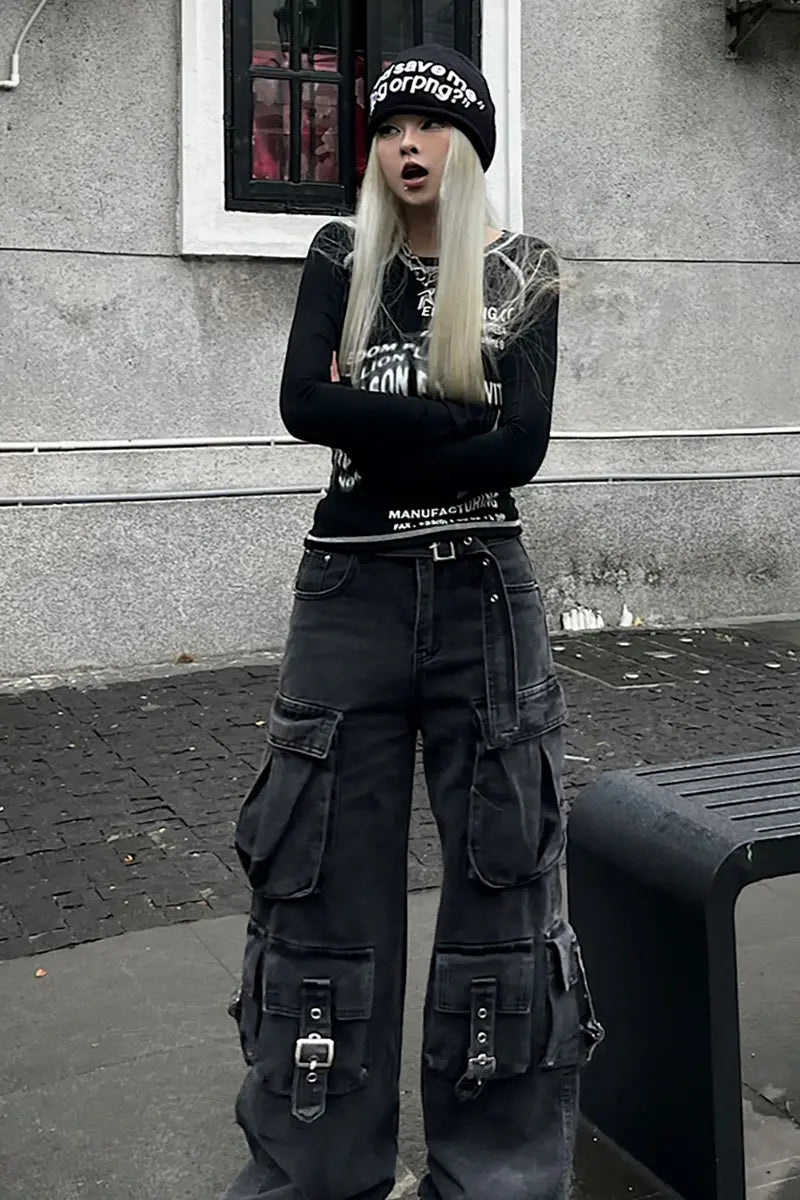 Dames wijde jeansbroek