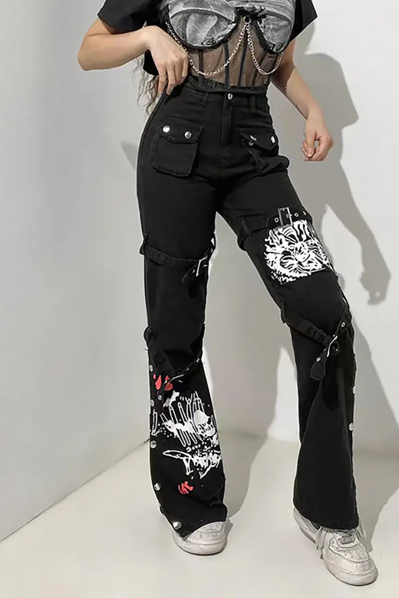 Street Style Gebloemde Jeans