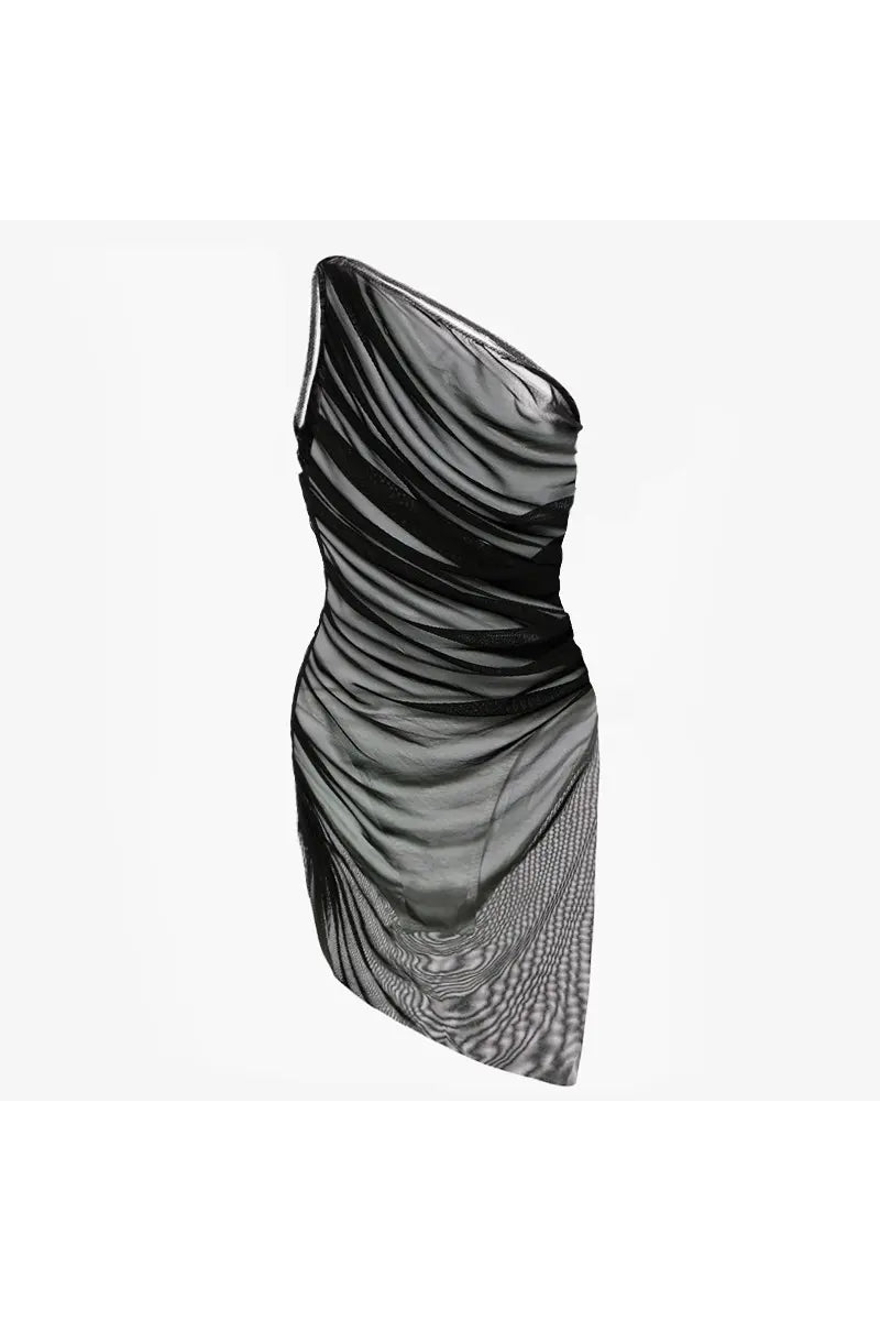 Zwarte Mesh Eendelig Badpak Set