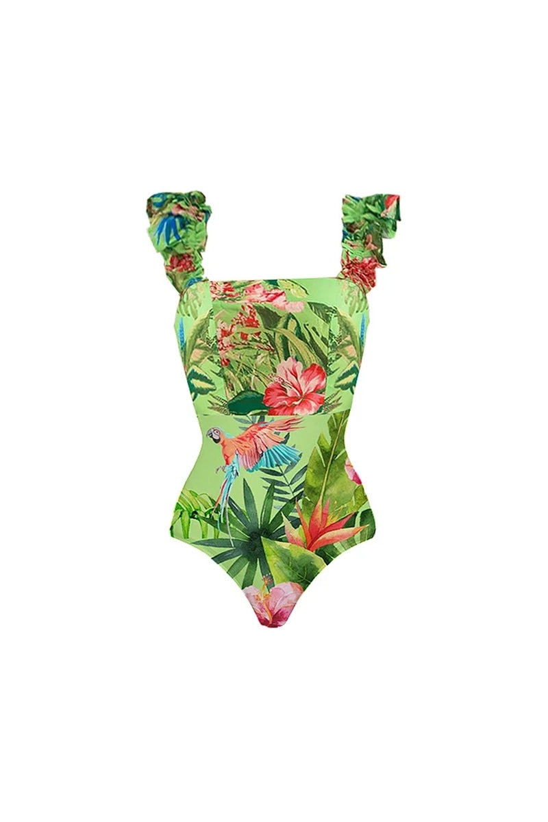 Ensemble Maillot de Bain Une Pièce Imprimé Vacances