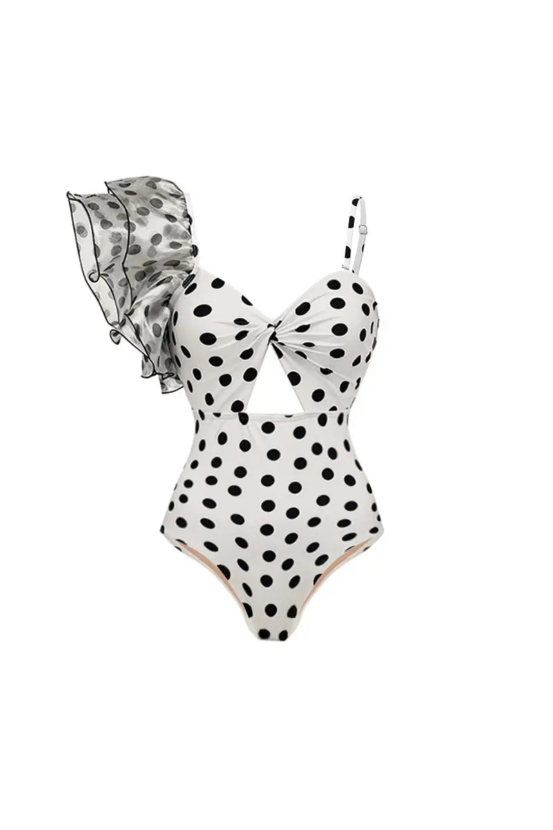 Polka dot ruches vintage badpak vakantieset
