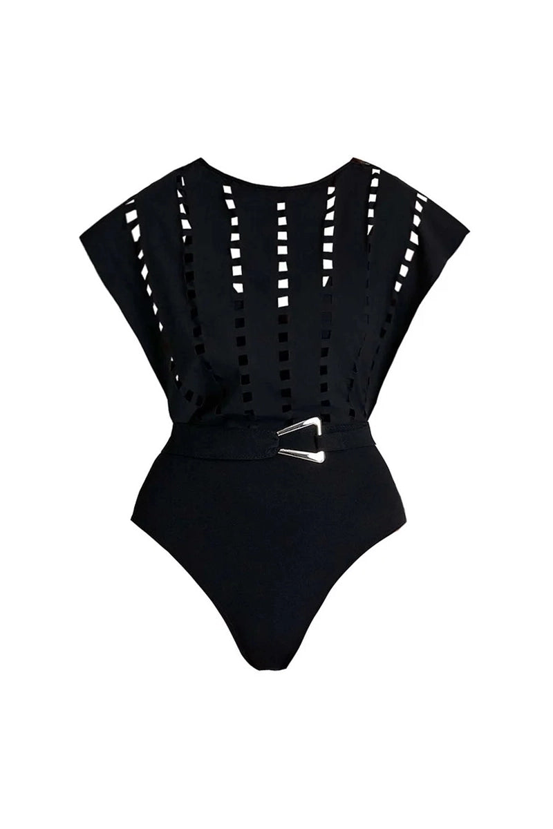 Sexy Cutout Swimsuit with Mini Skirt Set
