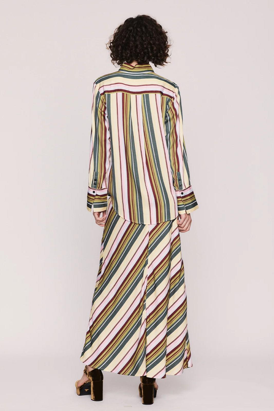 Vintage Striped Maxi Skirt Set