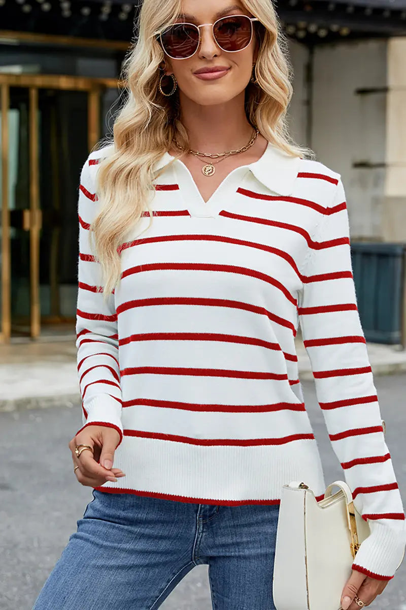 Lente Casual Gestreepte Trui met Lange Mouwen