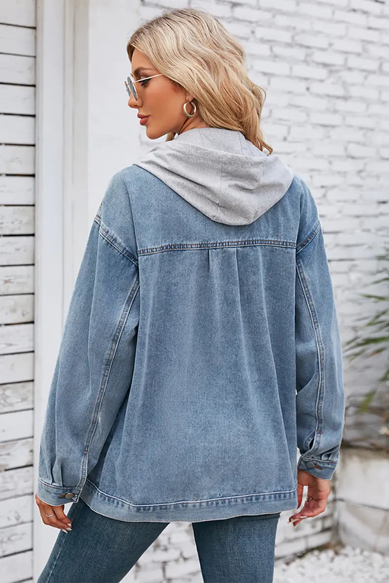 Hooded Convertible Vintage Denim Jacket