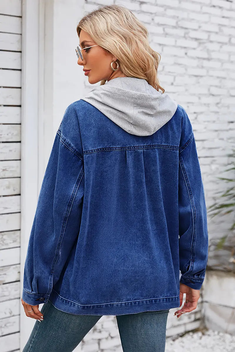Hooded Convertible Vintage Denim Jacket